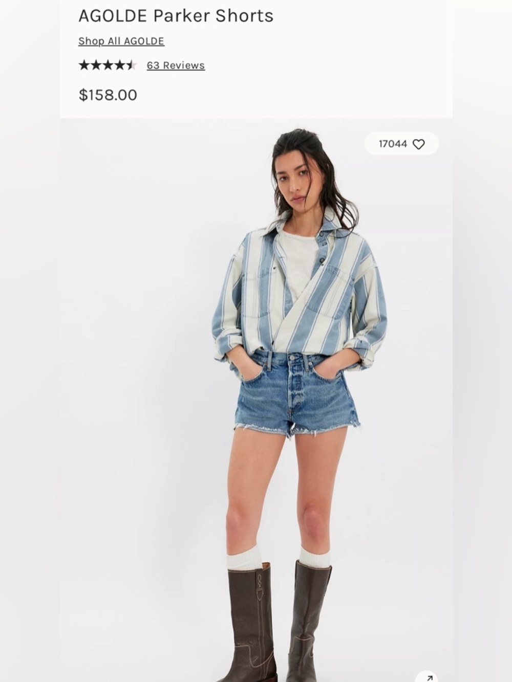 Agolde Parker vintage cut off jean shorts Running